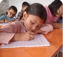 Child practicing writing